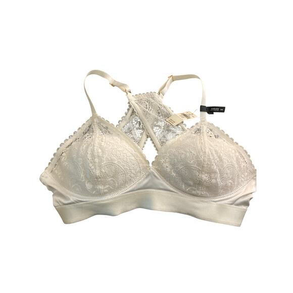 NWT Aerie Real Power Wireless Push Up Paisley Lace Bra Size 36C in Soft Muslin - Picture 6 of 11
